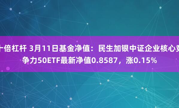 十倍杠杆 3月11日基金净值：民生加银中证企业核心竞争力50ETF最新净值0.8587，涨0.15%