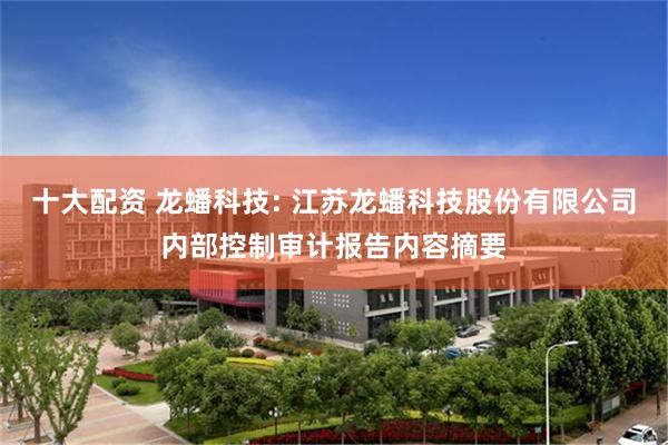 十大配资 龙蟠科技: 江苏龙蟠科技股份有限公司内部控制审计报告内容摘要