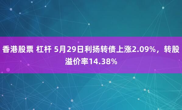 香港股票 杠杆 5月29日利扬转债上涨2.09%，转股溢价率14.38%