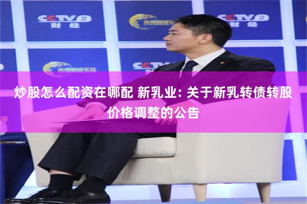 炒股怎么配资在哪配 新乳业: 关于新乳转债转股价格调整的公告