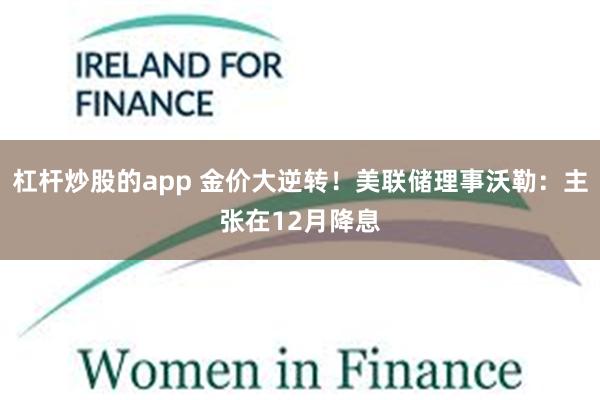 杠杆炒股的app 金价大逆转!美联储理事沃勒:主张在12月降息