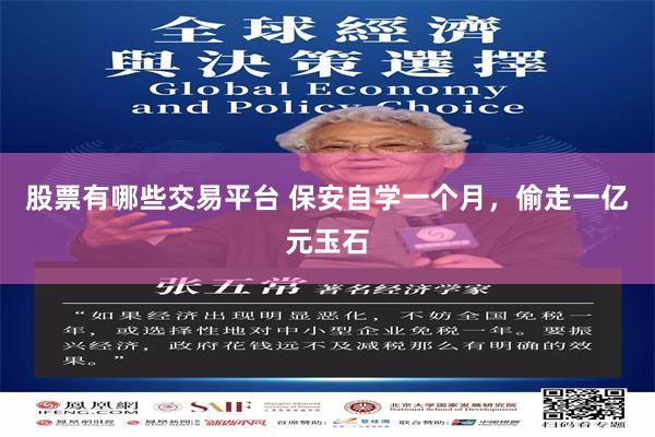 股票有哪些交易平台 保安自学一个月，偷走一亿元玉石