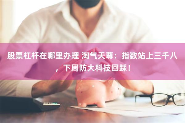 股票杠杆在哪里办理 淘气天尊：指数站上三千八，下周防大科技回踩！