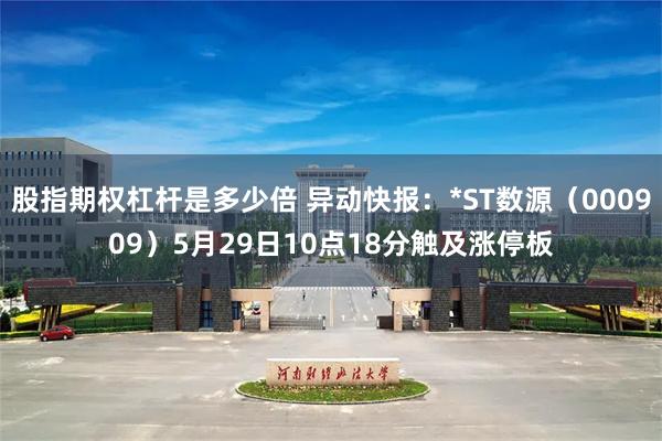 股指期权杠杆是多少倍 异动快报：*ST数源（000909）5月29日10点18分触及涨停板
