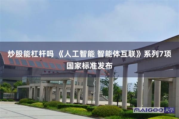 炒股能杠杆吗 《人工智能 智能体互联》系列7项国家标准发布