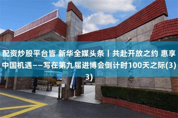 配资炒股平台皆 新华全媒头条丨共赴开放之约 惠享中国机遇——写在第九届进博会倒计时100天之际(3)