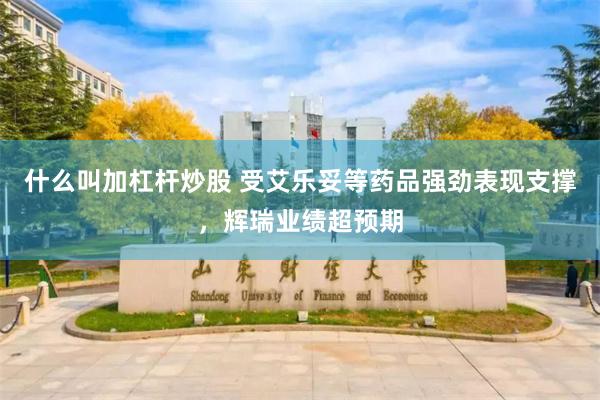 什么叫加杠杆炒股 受艾乐妥等药品强劲表现支撑，辉瑞业绩超预期