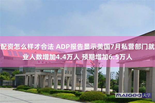 配资怎么样才合法 ADP报告显示美国7月私营部门就业人数增加4.4万人 预期增加6.5万人
