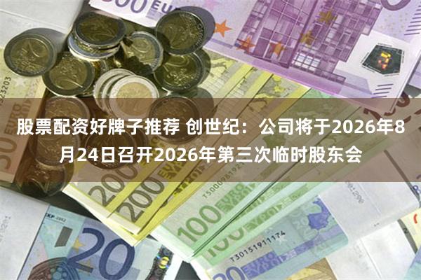 股票配资好牌子推荐 创世纪：公司将于2026年8月24日召开2026年第三次临时股东会