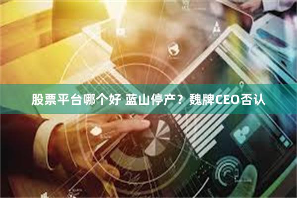 股票平台哪个好 蓝山停产？魏牌CEO否认