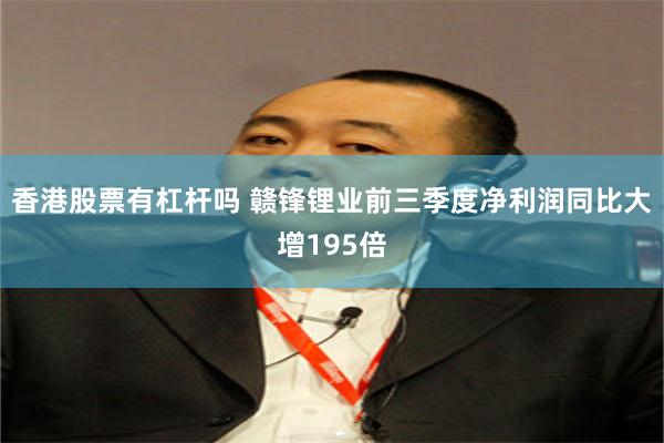 香港股票有杠杆吗 赣锋锂业前三季度净利润同比大增195倍